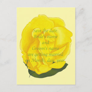 Hellgelbe Rose Save the Date Hochzeitskarten Ankündigungspostkarte