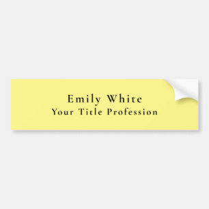 Hellgelbe Schlicht Elegante Beruflich Moderne Autoaufkleber