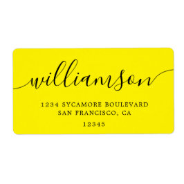 Hellgelbe Script-Rücksendeadresse