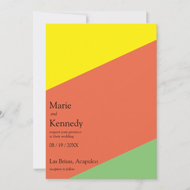 Hellgelbe Sommerfarben Digitale Hochzeit Einladung (Vorderseite)