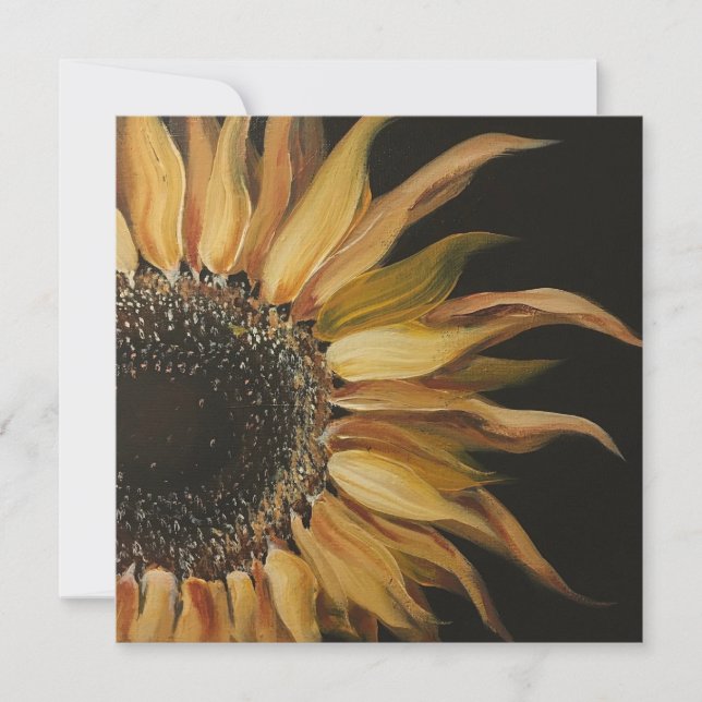 hellgelbe Sonnenblume Dankeskarte (Vorderseite)