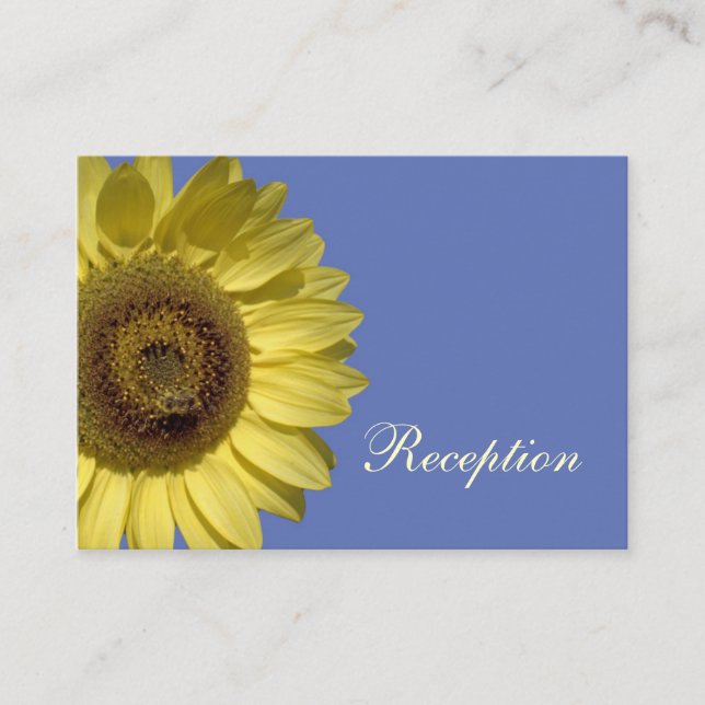 hellgelbe Sonnenblume, Hochzeitsempfang Begleitkarte (Vorderseite)