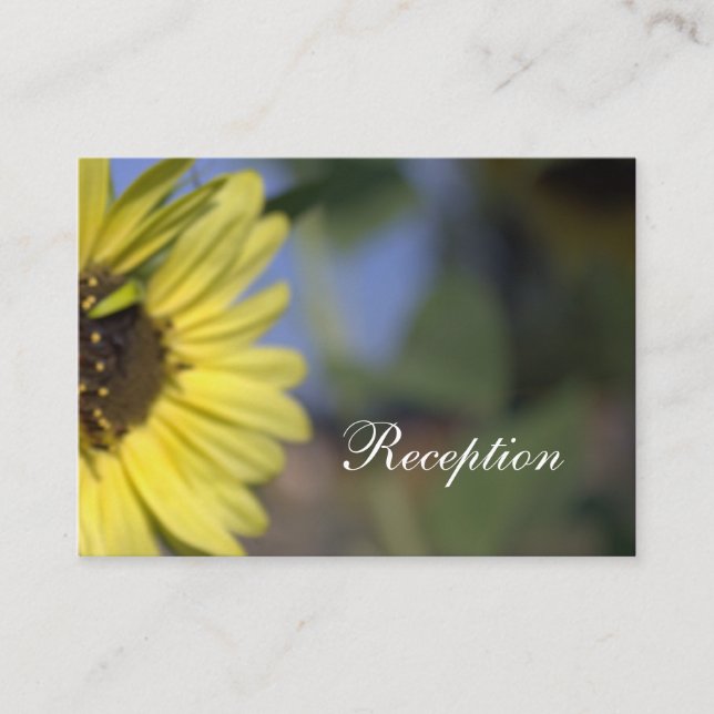 hellgelbe Sonnenblume, Hochzeitsempfang Begleitkarte (Vorderseite)