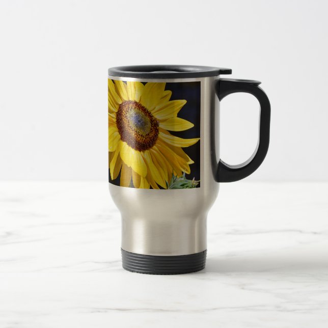 Hellgelbe Sonnenblume Reisebecher (Rechts)