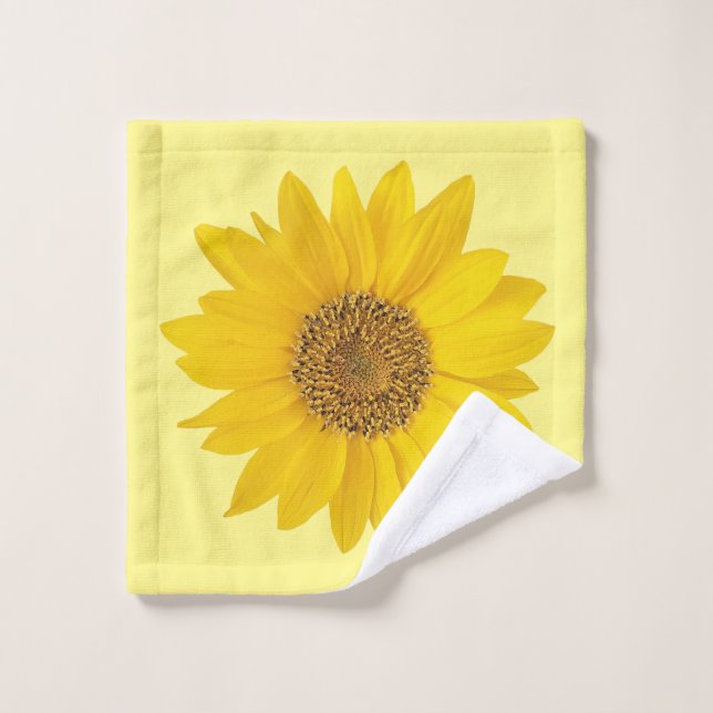 Hellgelbe Sonnenblume Waschlappen (Waschlappen)