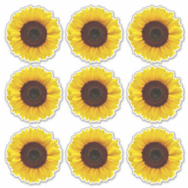 Hellgelbe Sonnenblumen Kiss-Cut Vinyl Stickers Aufkleber