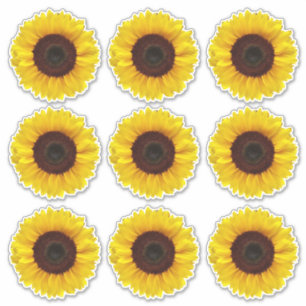 Hellgelbe Sonnenblumen Kiss-Cut Vinyl Stickers Aufkleber