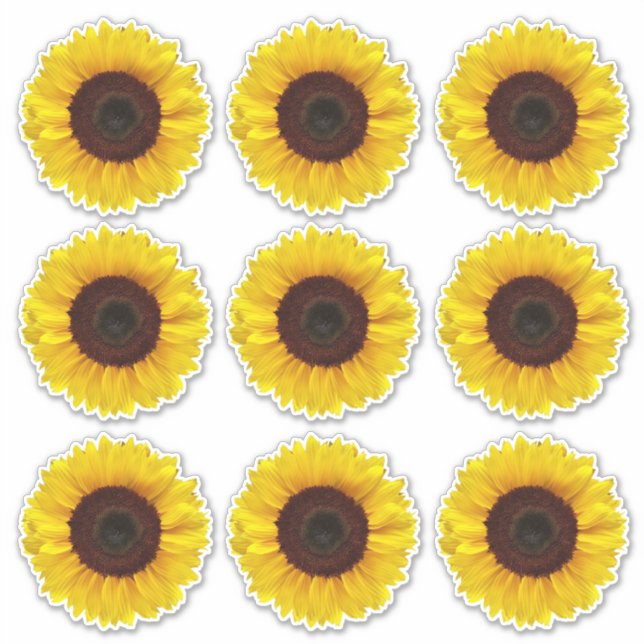 Hellgelbe Sonnenblumen Kiss-Cut Vinyl Stickers Aufkleber (Vorderseite)