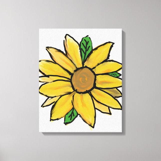 Hellgelbe Sonnenblumen Leinwanddruck (Vorderseite)