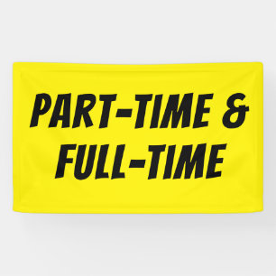 Hellgelbe TEILZEIT-FULL-TIME-Banner Hochfrequenz Banner