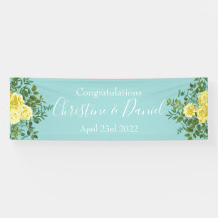 Hellgelbe und Aquamarine Aqua Rose Blumenzwiebeln Banner