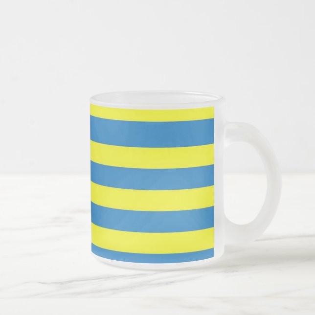 Hellgelbe und blaue Streifen Mattglastasse (Rechts)