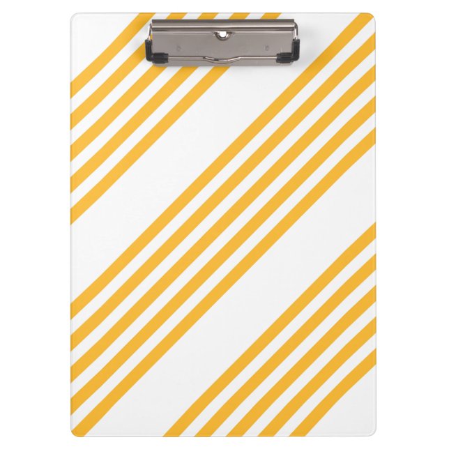 Hellgelbe und weiße fünf Streifen Muster Klemmbrett (Vorderseite)