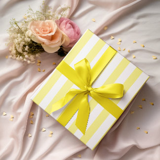 Hellgelbe und weiße Streifen Geschenkpapier