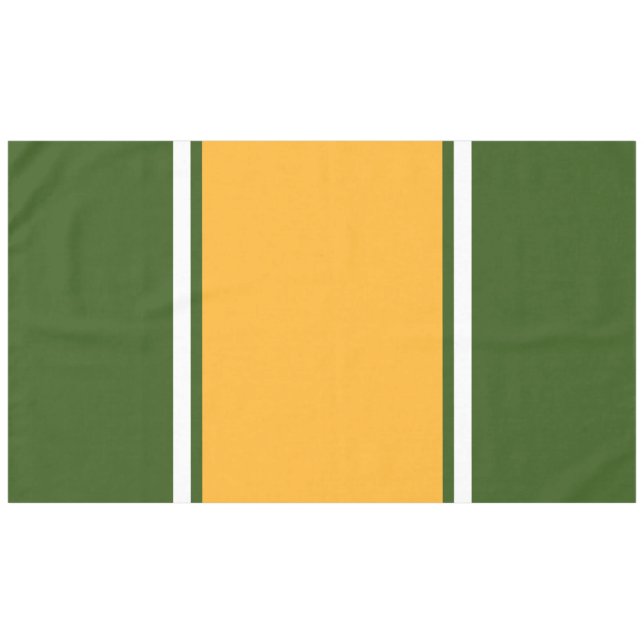 Hellgelbe, weiße Wälder, grüne Streifen Tischdecke (Vorderseite (Horizontal))