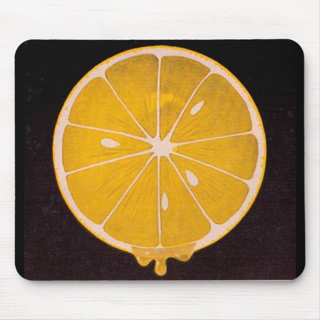 hellgelbe Zitronenscheibe Mousepad (Vorne)