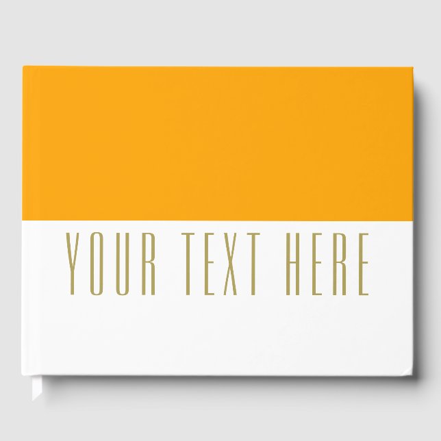 Hellgelber heller Farbblock auf weißem Text Gästebuch (Vorderseite)