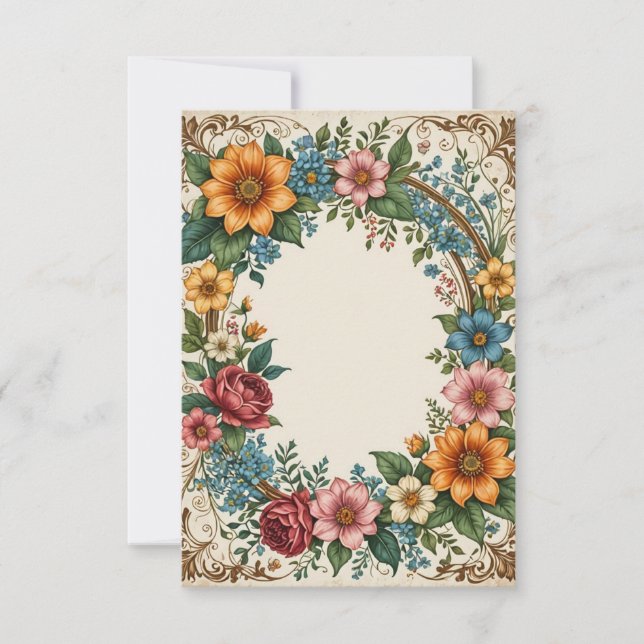 Hellgelber Hintergrund Bouquet von Blume Hochzeit Einladung (Vorderseite)