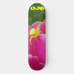 Hellgelber Krabbenschwingel Rosa Blume-Initialen Skateboard