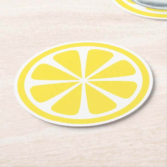 Hellgelber Lemon-Slip-Rundpapier-Untersetzer Runder Pappuntersetzer (Angewinkelt)
