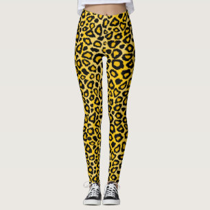 Hellgelber Leopard Tierhaut Leggings