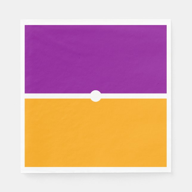 Hellgelber, Lila orangefarbener Farbblock Serviette (Vorderseite)