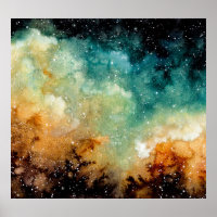 Hellgelber Nebel, dunkler Aquarell.