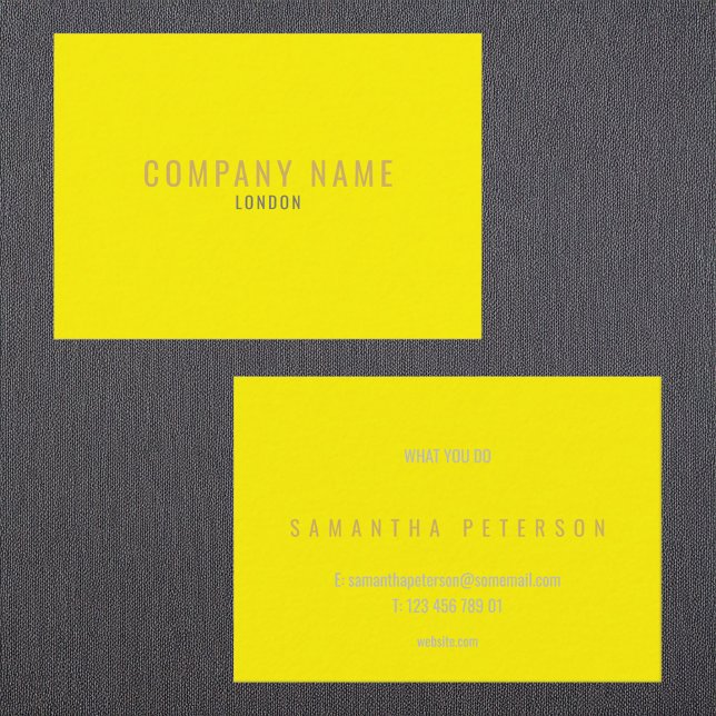 Hellgelber Nebel und Gold Visitenkarte (Bright yellow neon and gold business card.)