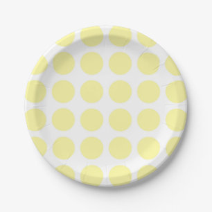 Hellgelber Polka-Punkt-PapierTeller Pappteller
