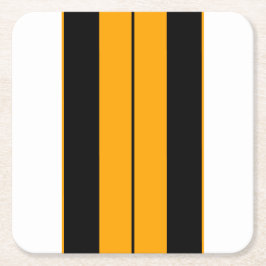 Hellgelber Schwarz-weißer, farbenfroher Rennstreif Rechteckiger Pappuntersetzer