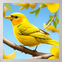 Hellgelber Songbird auf einem Zweig