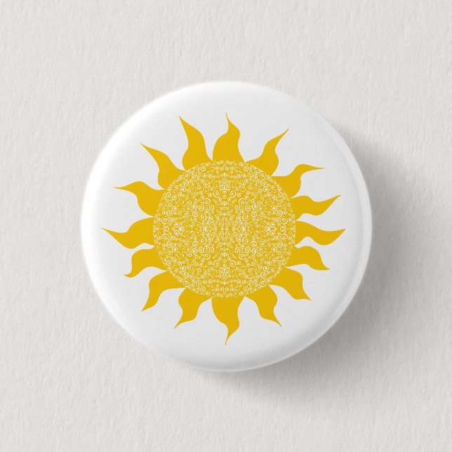 Hellgelber Sonnenschein Button (Vorderseite)