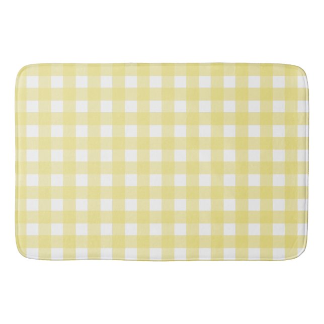 Hellgelber und weißer Gingham Badematte (Vorderseite)