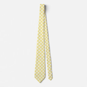 Hellgelber und weißer Gingham Krawatte