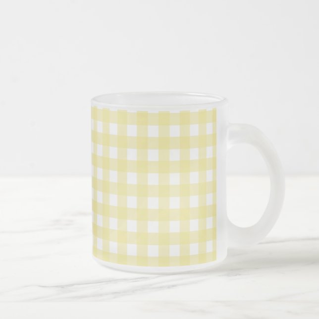 Hellgelber und weißer Gingham Mattglastasse (Rechts)