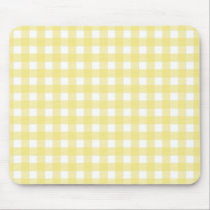 Hellgelber und weißer Gingham Mousepad