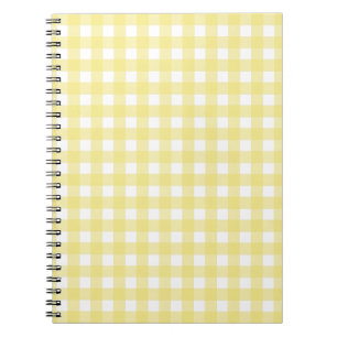 Hellgelber und weißer Gingham Notizblock