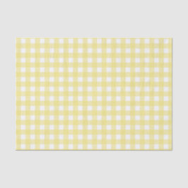 Hellgelber und weißer Gingham Seidenpapier