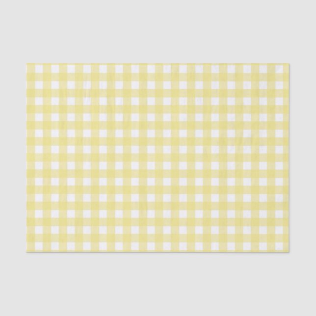 Hellgelber und weißer Gingham Seidenpapier (Vorderseite)