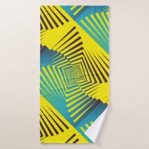 Hellgelbes Abstraktes Dschungelstil Badehandtuch