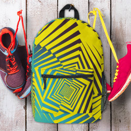 Hellgelbes Abstraktes Dschungelstil Bedruckter Rucksack