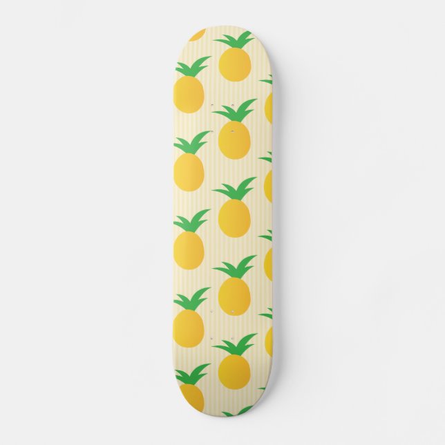 Hellgelbes Ananas-Muster Skateboard (Vorderseite)