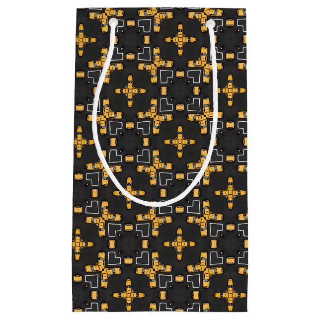 Hellgelbes Cab Muster Kleine Geschenktüte (Vorderseite)