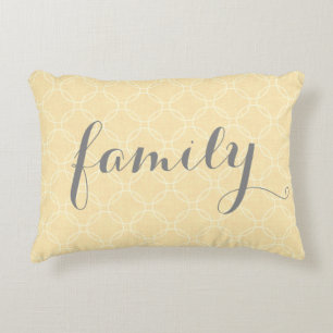 Hellgelbes Familien-Kreis-Rüttler-Akzent-Kissen Dekokissen
