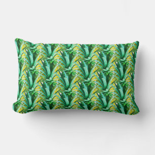 Hellgelbes, grünes Ananas-Muster Kissen