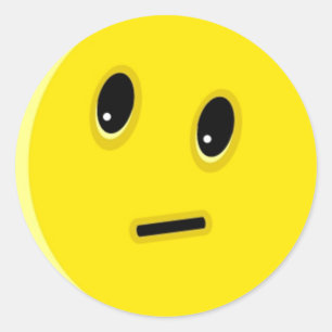 Hellgelbes Happy Lächeln Gesicht Runder Aufkleber