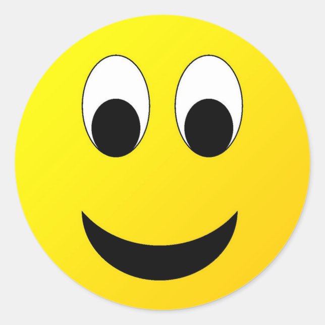 Hellgelbes Happy Lächeln Gesicht Runder Aufkleber (Vorderseite)