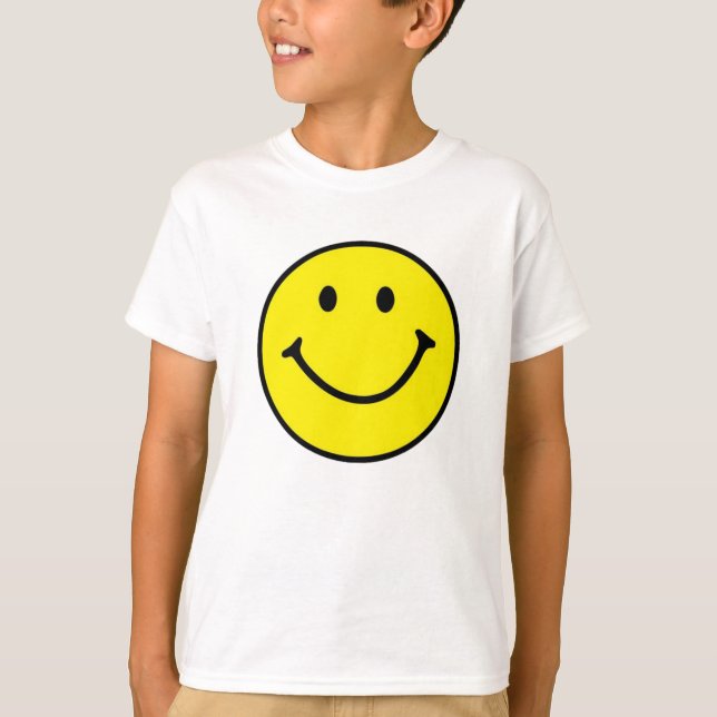 Hellgelbes Happy Lächeln Gesicht T-Shirt (Vorderseite)