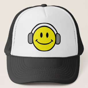 Hellgelbes Happy Lächeln Gesicht Truckerkappe