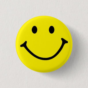 Hellgelbes Happy Smile Face Button